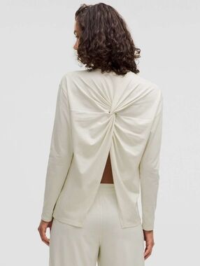 Lululemon Twist-Back Relaxed-Fit Long-Sleeve Shirt In Bone